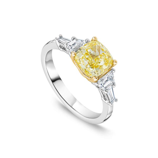 Born unazë platin 18k me 18ct diamant i rritur në laborator jastëk