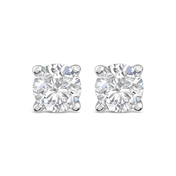 Born vathë me kunj ar i bardhë 9k me 0.80ct diamant i rritur në laborator