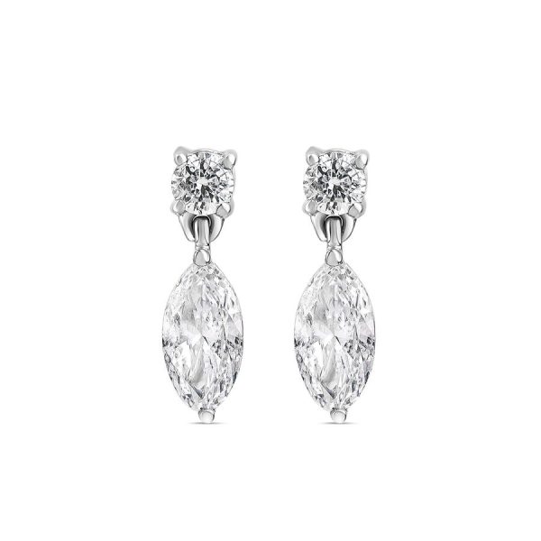 Born vathë të varura Classic ar i bardhë 9k me 0.50ct diamant i rritur në laborator marquise