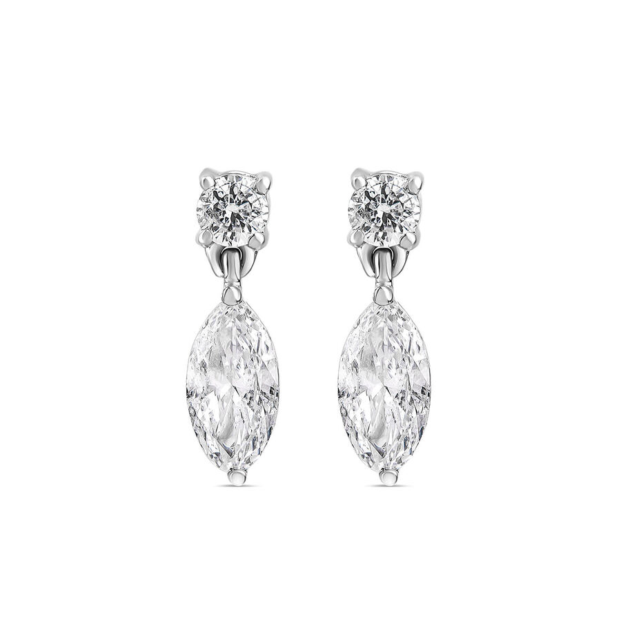 Born vathë të varura Classic ar i bardhë 9k me 0.50ct diamant i rritur në laborator marquise