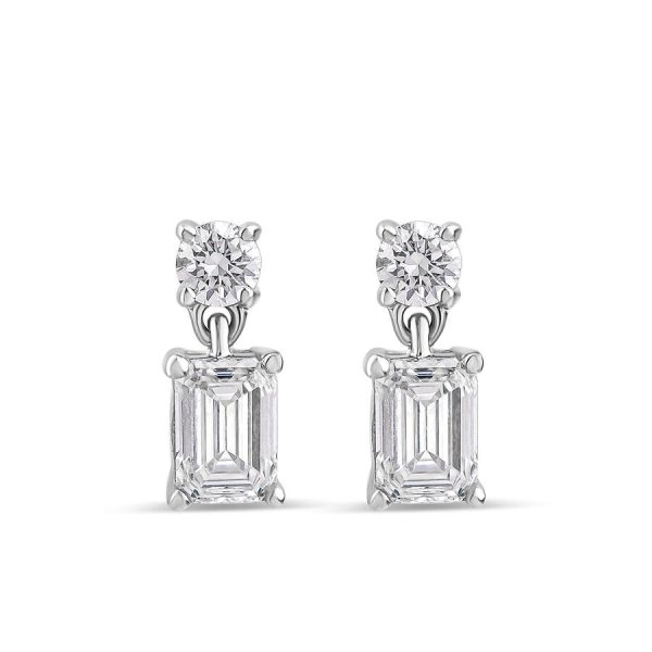 Born vathë të varura Classic ar i bardhë 9k me 0.50ct diamant i rritur në laborator smerald