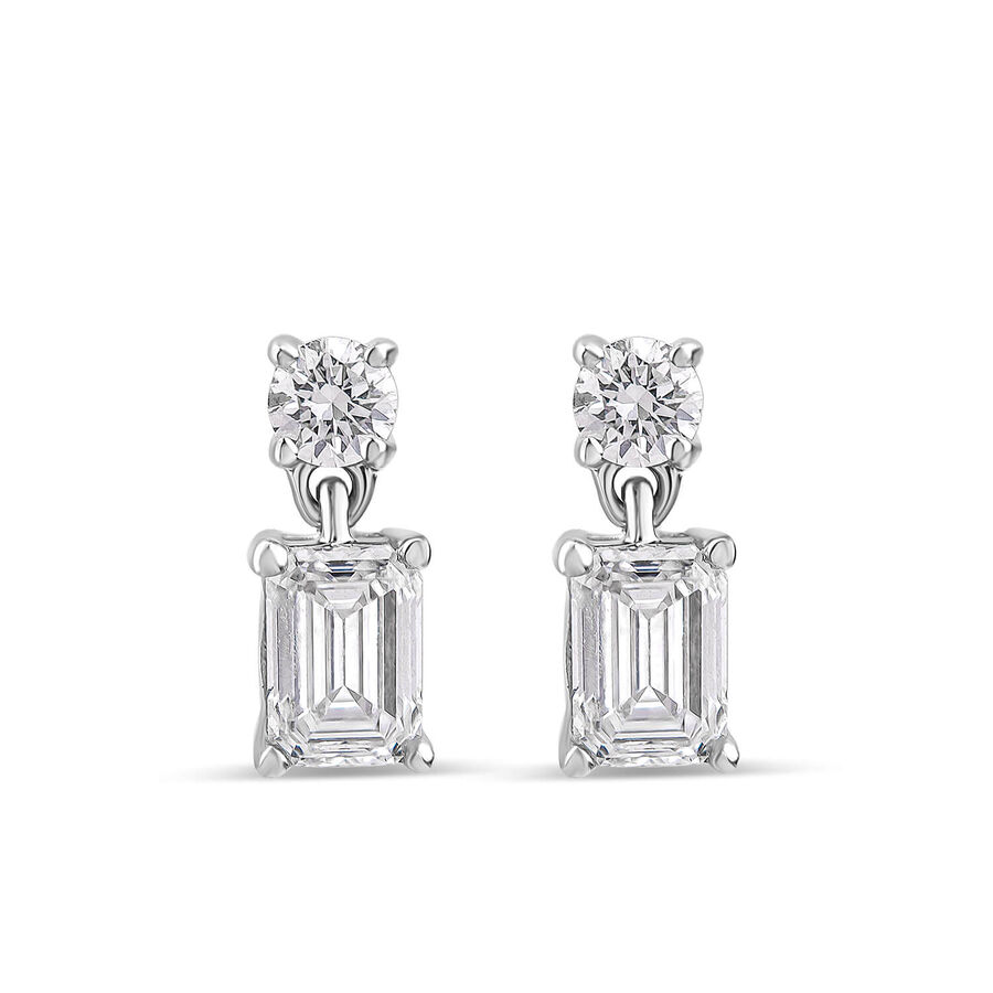 Born vathë të varura Classic ar i bardhë 9k me 0.50ct diamant i rritur në laborator smerald