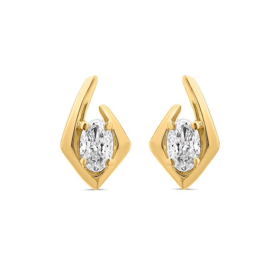 Born vathë Kissed ar i verdhë 9k me 0.20ct diamant i rritur në laborator ovale