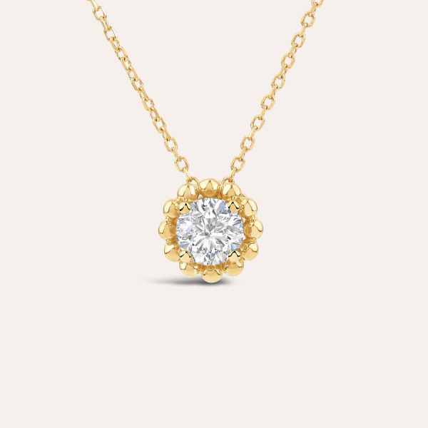 Born varëse Granules ar i verdhë 9k me 0.50ct diamant i rritur në laborator