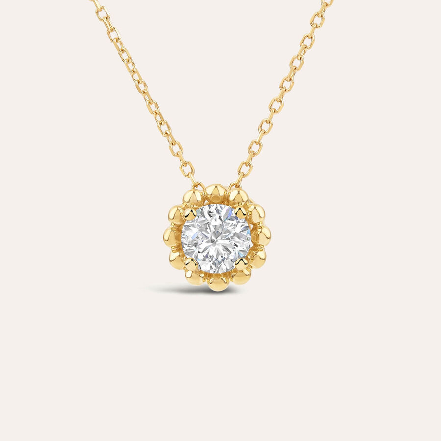 Born varëse Granules ar i verdhë 9k me 0.50ct diamant i rritur në laborator