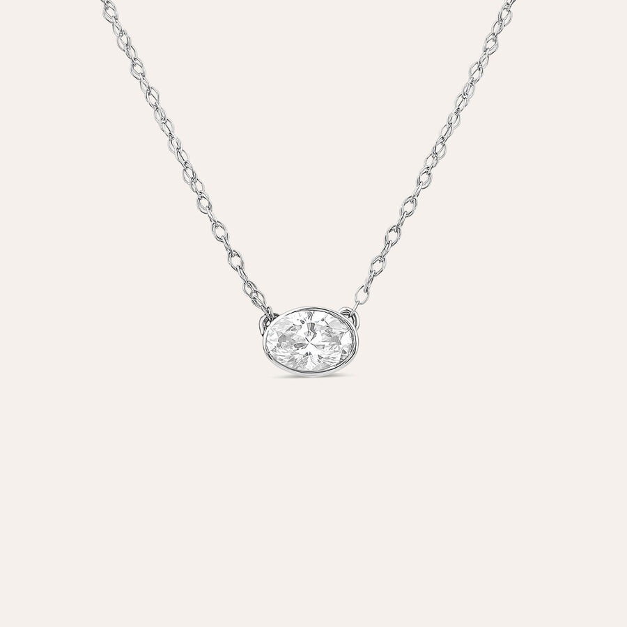 Born varëse Kissed ar i bardhë 9k me 0.20ct diamant i rritur në laborator ovale