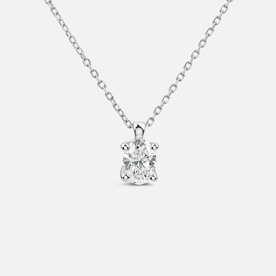 Born varëse ar i bardhë 9k me 0.50ct diamant i rritur në laborator ovale