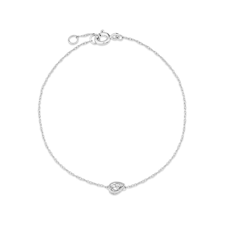 Born byzylyk Kissed ar i bardhë 9k me 0.20ct diamant i rritur në laborator dardhë