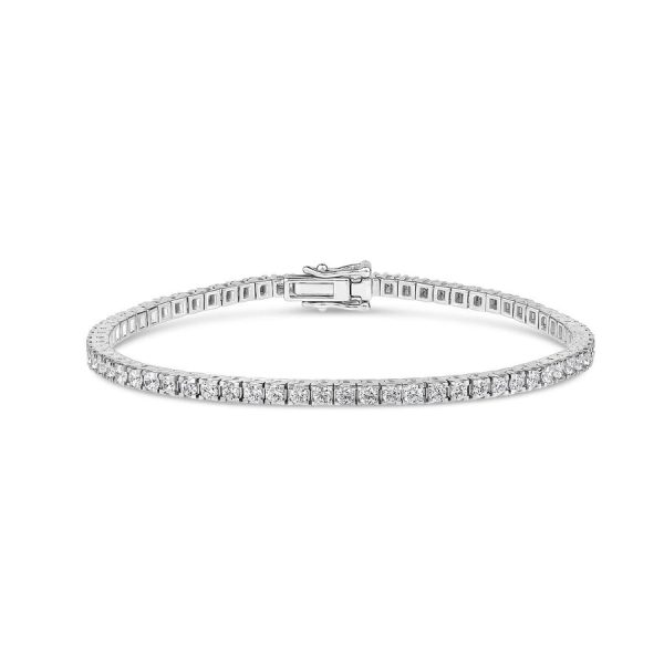 Born byzylyk ar i bardhë 9k me 3.00ct diamant i rritur në laborator tenis