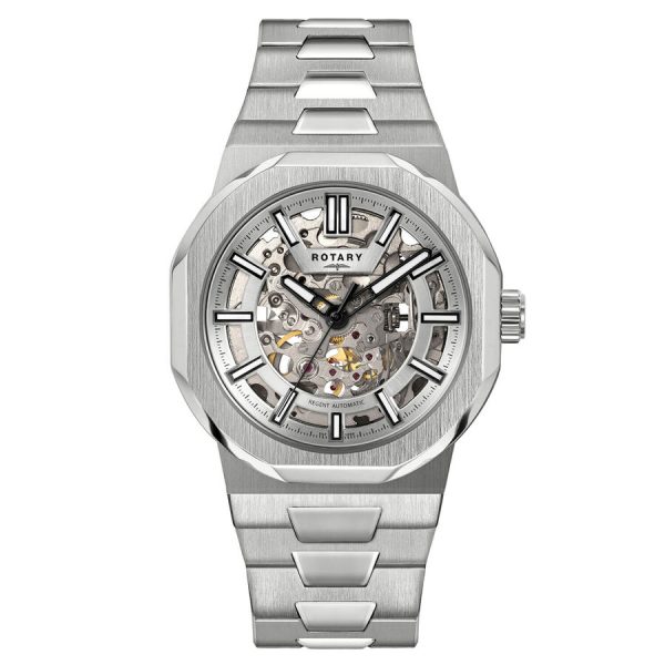 Rotary orë Regent Skeleton Automatic 43mm argjend