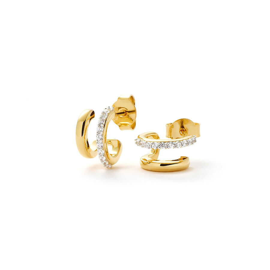 Missoma vathë huggie vermeil ari 18k me zirkon kubik huggie — Argjendi